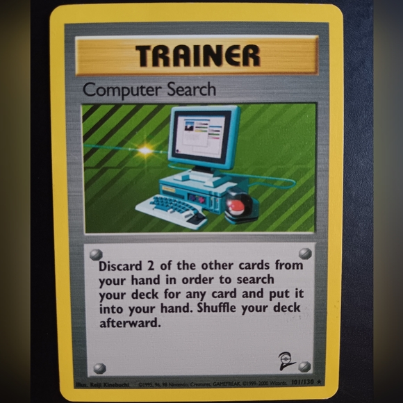 Computer Search Trainer Pokemon Card - Base Set 2 - 101/130 Rare Non-Holo - Picture 2 of 9